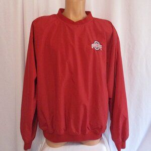 Ohio State Pullover Lined Windbreaker XL Red Embroidered Logo